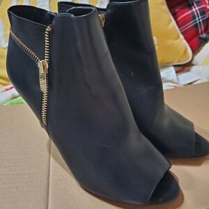 Marc Fisher Black Peep-Toe Ankle Boots Size 9